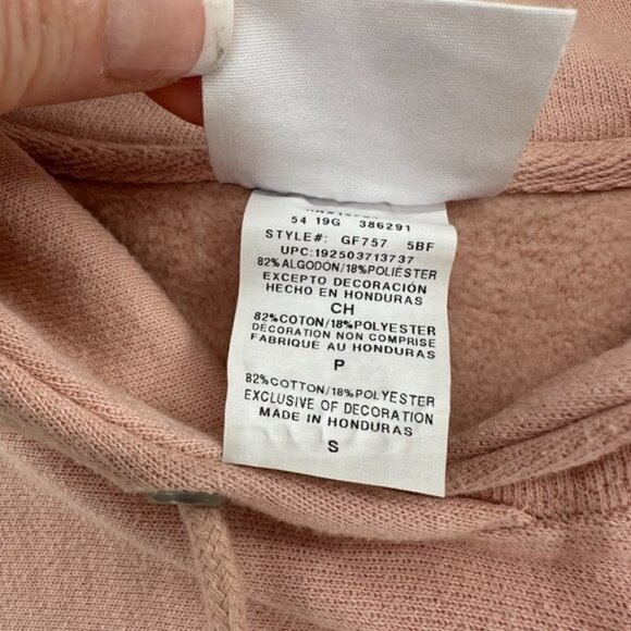 Champion Reverse Weave Pink Long Sleeve Hoodie Kangaroo Pocket Small Sweatshirt - Picture 5 of 6